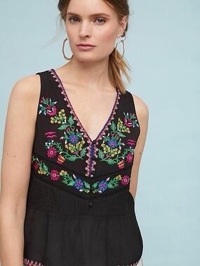 Anthropologie Carlotta Embroidered Blouse, by Maeve